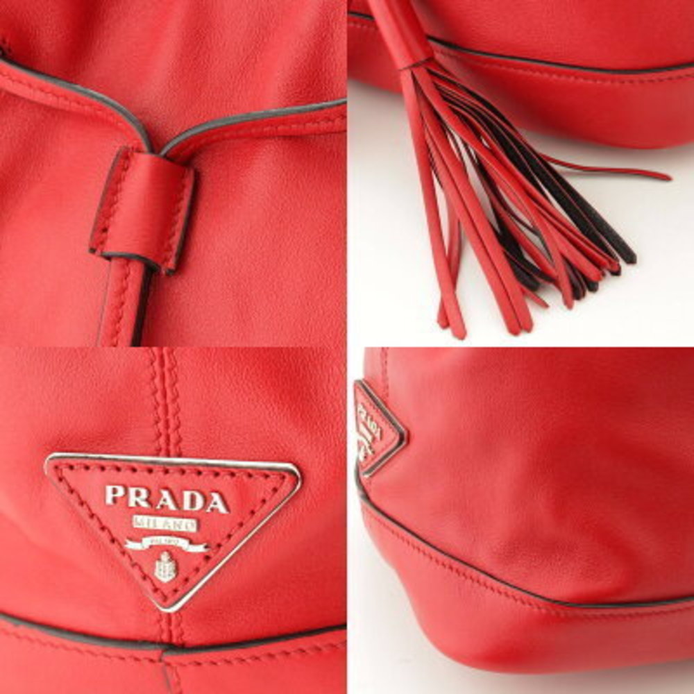 Prada Drawstring One Shoulder Bag Red - image 7